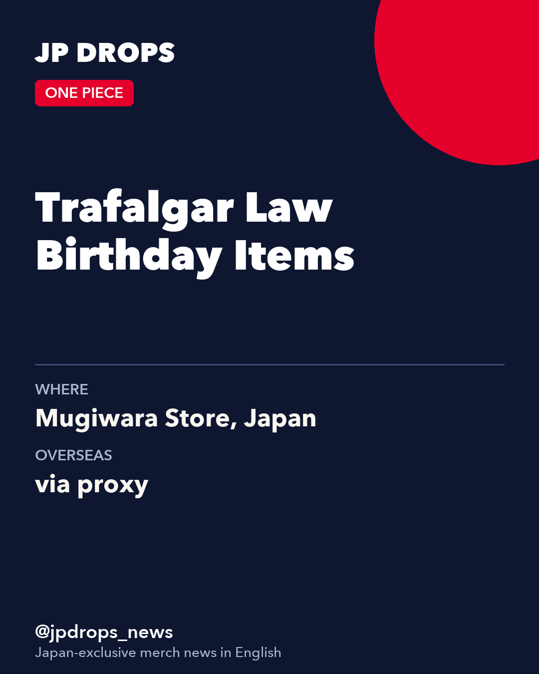 Trafalgar Law Birthday Items