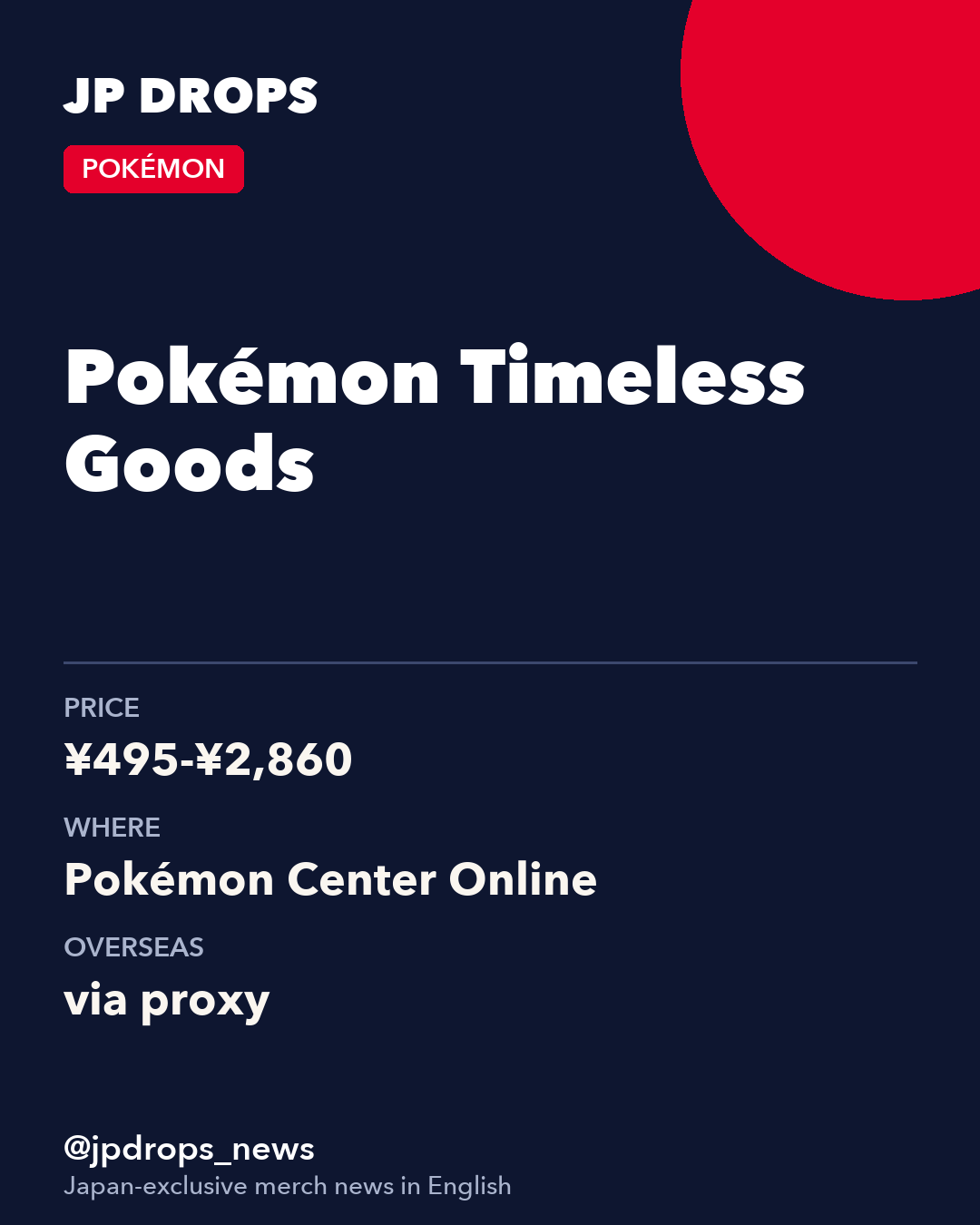 Pokémon Timeless Goods