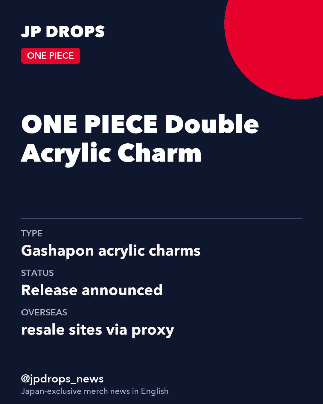 ONE PIECE Double Acrylic Charm