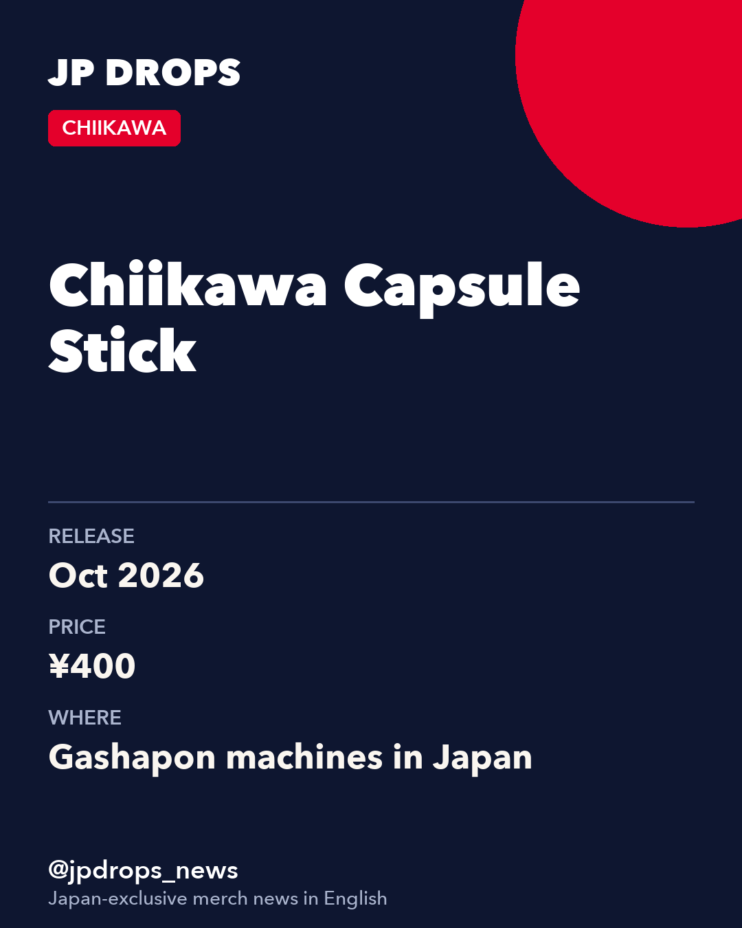 Chiikawa Capsule Stick