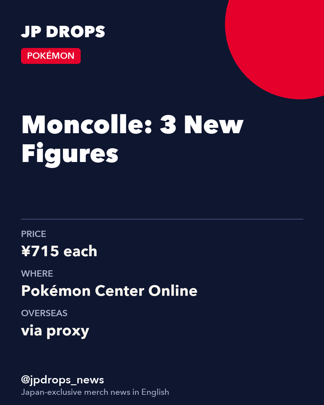 Moncolle: 3 New Figures
