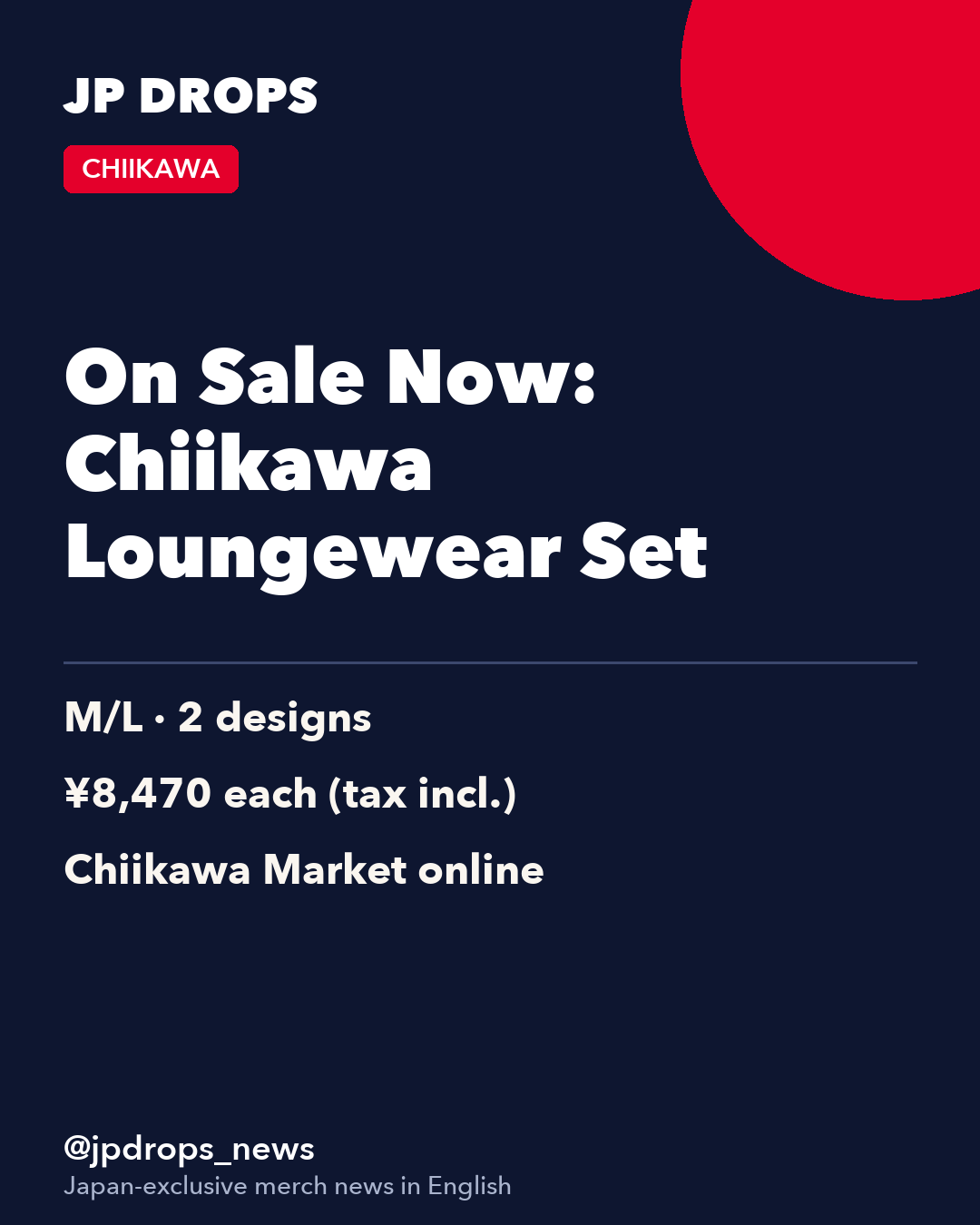 On Sale Now: Chiikawa Loungewear Set