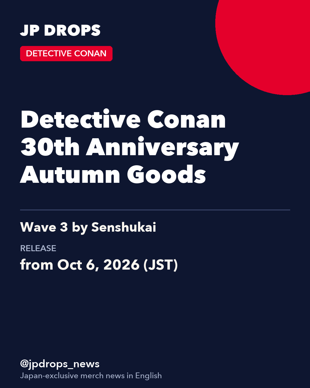 Detective Conan 30th Anniversary Autumn Goods