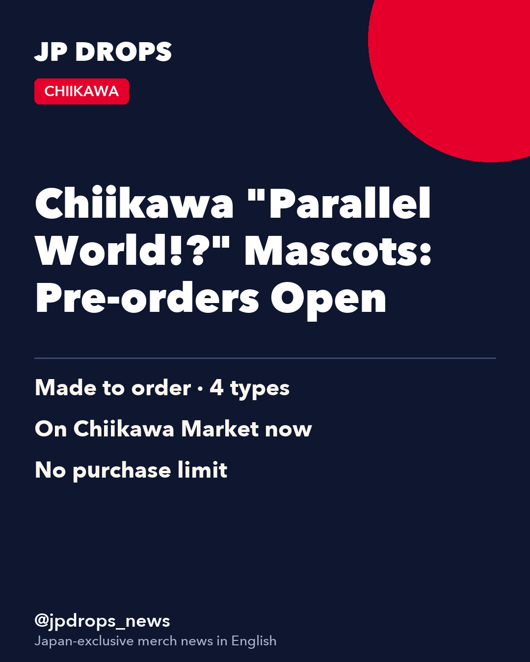 Chiikawa "Parallel World!?" Mascots: Pre-orders Open