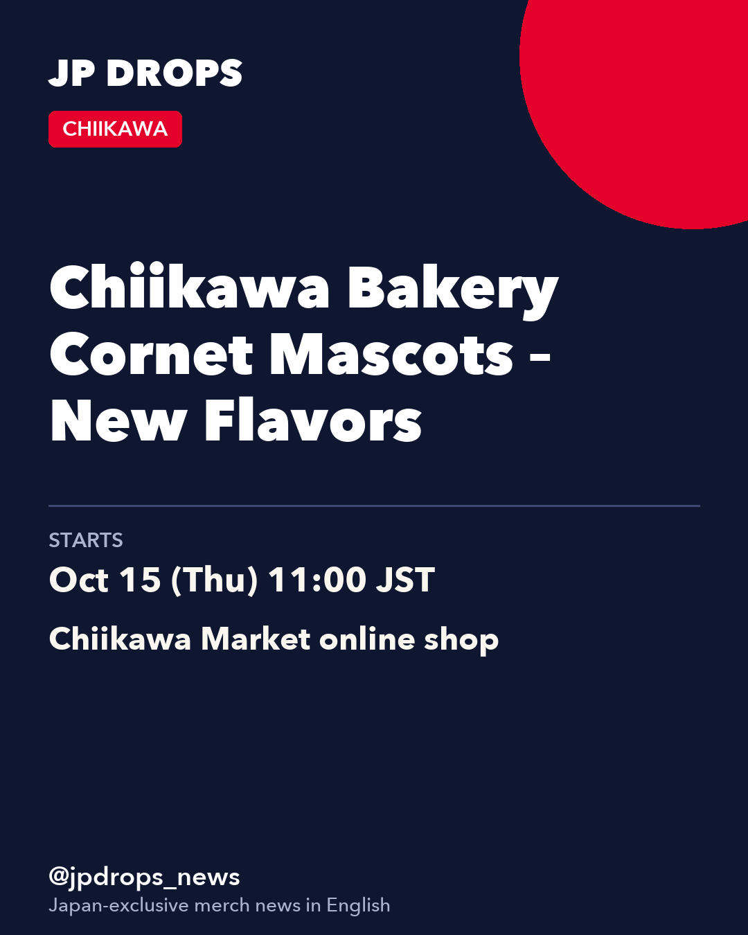 Chiikawa Bakery Cornet Mascots – New Flavors