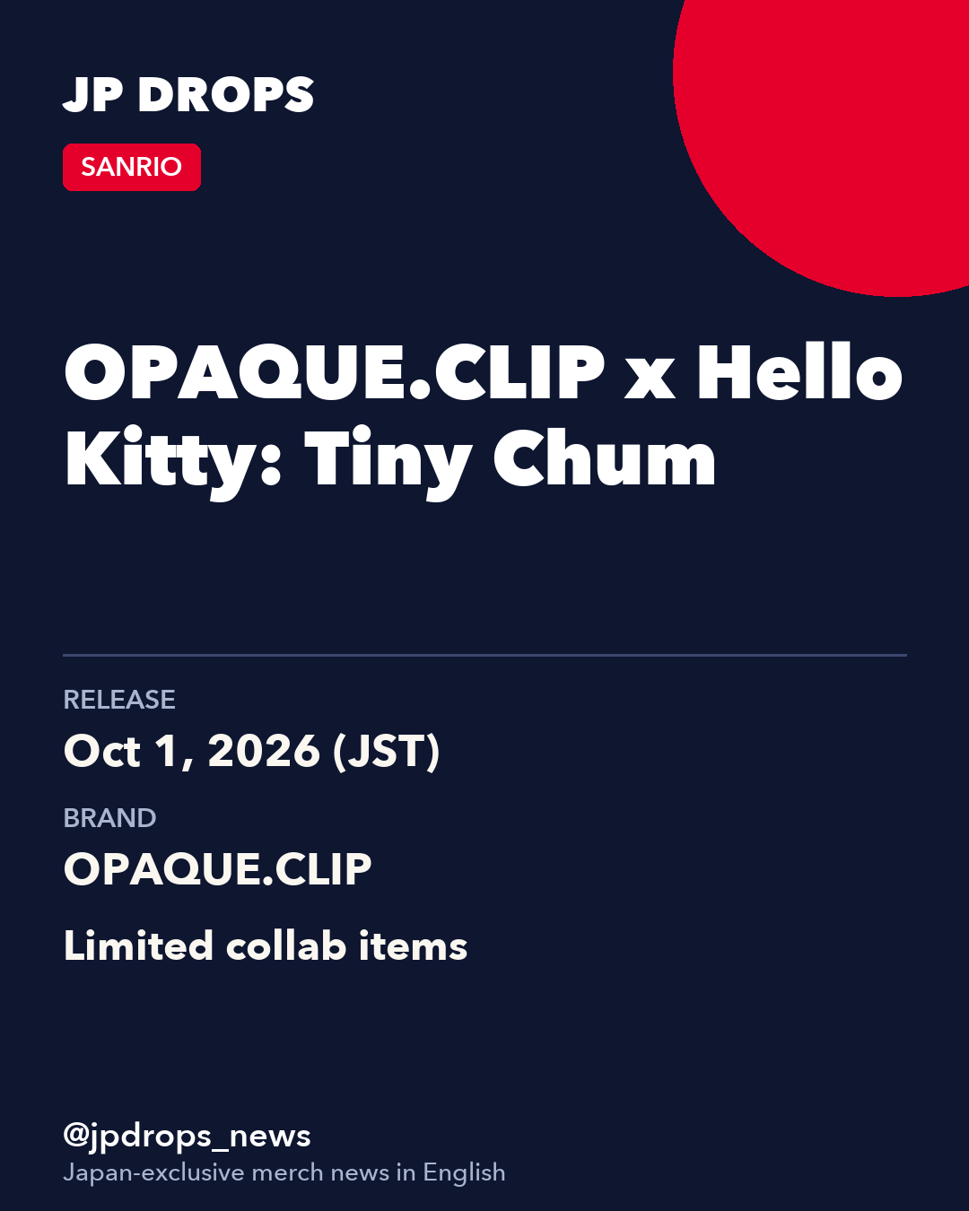 OPAQUE.CLIP x Hello Kitty: Tiny Chum