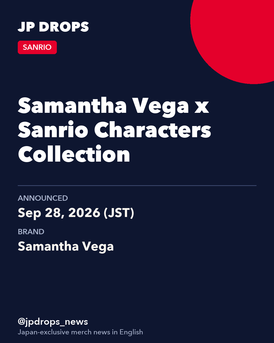 Samantha Vega x Sanrio Characters Collection