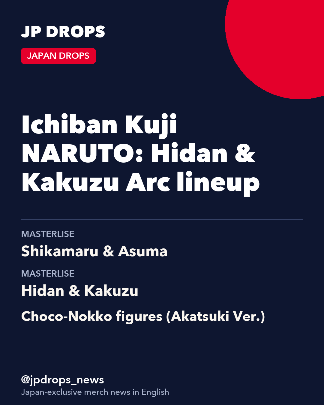 Ichiban Kuji NARUTO: Hidan & Kakuzu Arc lineup